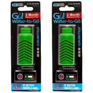 Water-to-Go Replacement Filters for the 50cl Water Bottle In Green